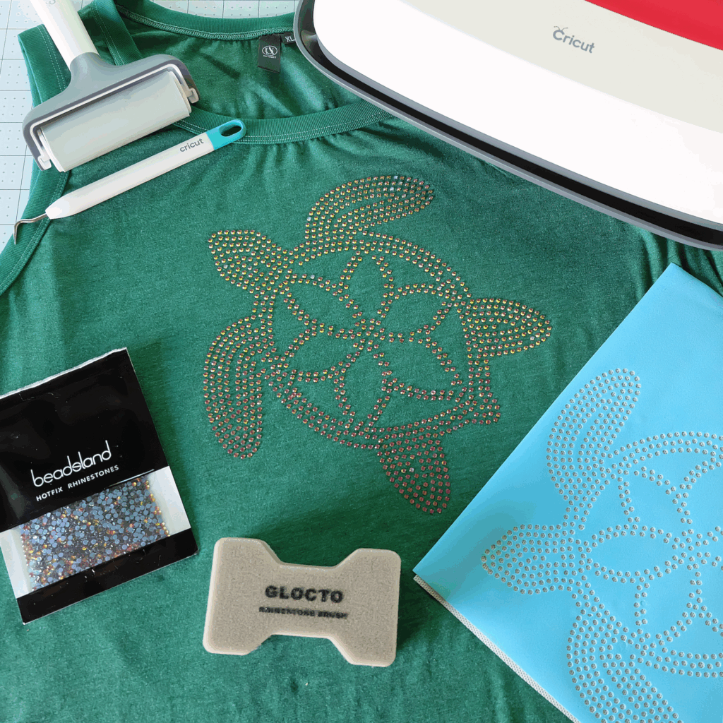 DIY Rhinestone Sea Turtle Mandala Shirt