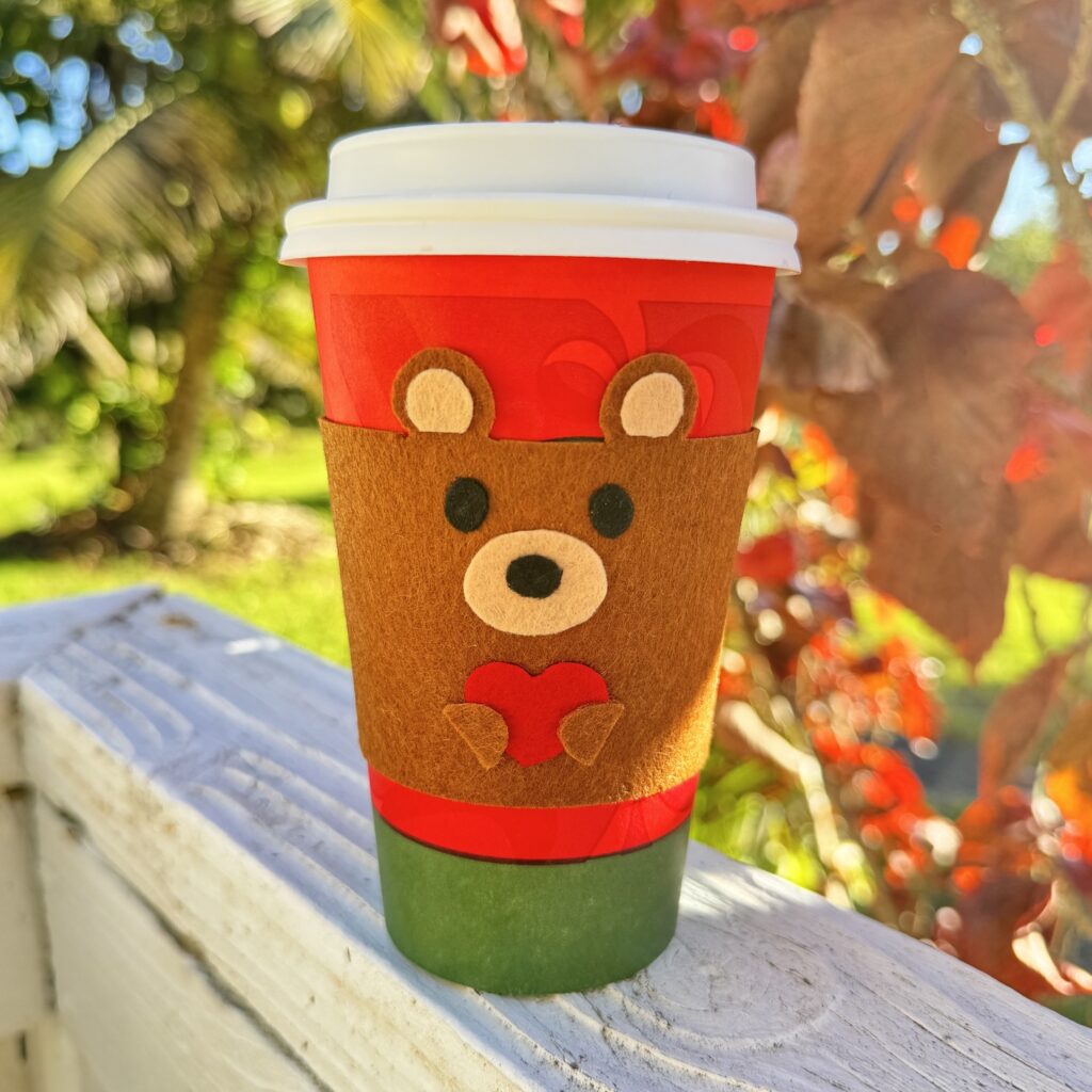 No Sew Bear Coffee Sleeve